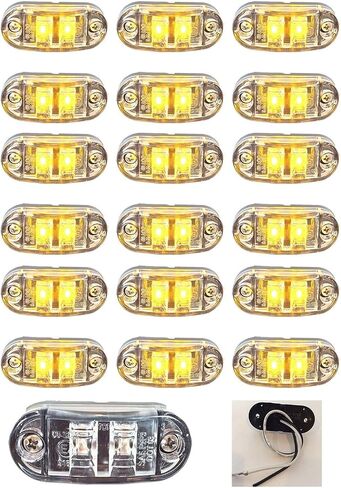 LONG HAUL 18 2.6"x1" CLEAR/AMBER SURFACE MOUNT LED CLEARANCE MARKER LIGHTS 12V FOR TRUCKS CAMPERS TRAILERS RVS EL-112602CA18 in Saudi Arabia