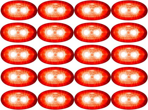 مسافة طويلة 20 صافية/حمراء مصغرة البيضاوي 2 ثنائيات LED 2 "× 3/4" .75 "علامة التخليص مصابيح الشاحنة مع نهايات رصاصة in Kuwait