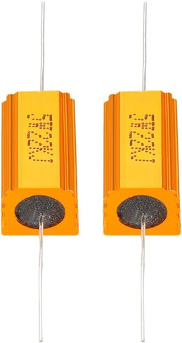 YOKIVE 2 Pcs Aluminum Case Resistor, Office LED Converter Replacement Wirewound Resistance, Great for Daily Use (Gold, 5W 8 Ohm) in Saudi Arabia