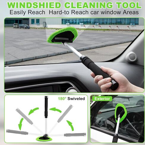 Viewsun Windshield Cleaner Tool, 17Pcs Car Interior Cleaning Kit, Detailing Kit Interior Cleaner, Car Detailing Brushes, Cleaning Gel, Inside Cleaning Supplies Accessories for Trucks, SUVs, RVs Window in Saudi Arabia