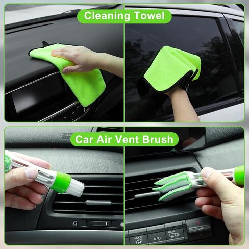 Viewsun Windshield Cleaner Tool, 17Pcs Car Interior Cleaning Kit, Detailing Kit Interior Cleaner, Car Detailing Brushes, Cleaning Gel, Inside Cleaning Supplies Accessories for Trucks, SUVs, RVs Window in Saudi Arabia