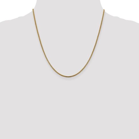 Diamond2Deal 14k Yellow Gold 1.85mm Semi-Solid Diamond Cut Round Box Chain Necklace in Saudi Arabia