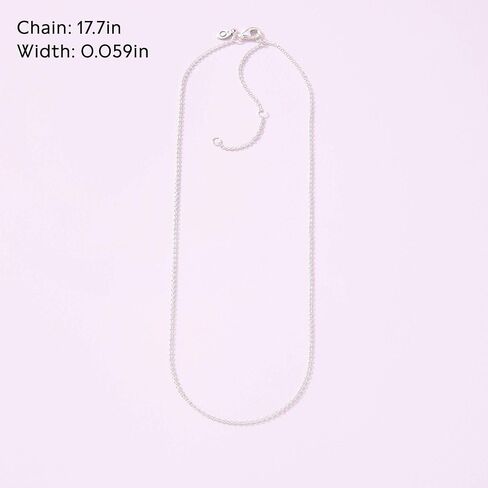 Pandora Classic Cable Chain Necklace - Thin Necklace Chain with Lobster Clasp - Great Gift for Women - Sterling Silver Adjustable Chain Necklace - 17.7" in Saudi Arabia