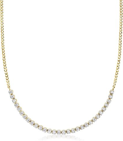 مجموعة نقية من قبل Ross-Simons 1.00 CT. T.W. قلادة على طراز التنس الماسي في الذهب الأصفر 14kt in Saudi Arabia