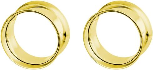 Satix 2PCS 28mm 32mm 35mm 38mm Surgical Steel Gold Large Gauges Ear Plugs Double Flared Tunnels Earring Piercing Jewelry in Saudi Arabia