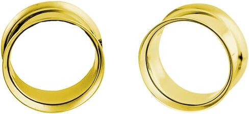 Satix 2PCS 28mm 32mm 35mm 38mm Surgical Steel Gold Large Gauges Ear Plugs Double Flared Tunnels Earring Piercing Jewelry in Saudi Arabia