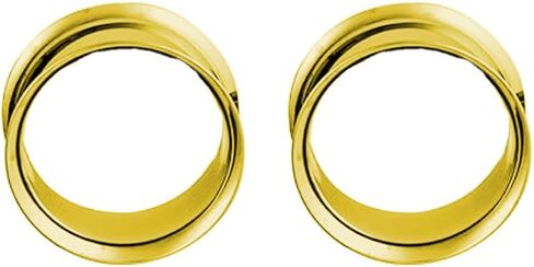 Satix 2PCS 28mm 32mm 35mm 38mm Surgical Steel Gold Large Gauges Ear Plugs Double Flared Tunnels Earring Piercing Jewelry in Saudi Arabia