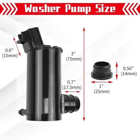 Windshield Washer Pump Replacement for Toyota 97-06 Camry, 00-18 Tundra, 97-08 Solara, 03-08 Corolla, Lexus LX470 LS430 - OTUAYAUTO Factory OE Style with Grommet 85330-12340, 85330-33020, 85330-AA010 in Saudi Arabia