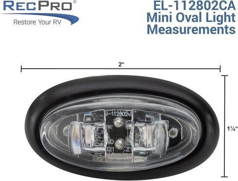 مسافة طويلة 20 صافية/حمراء مصغرة البيضاوي 2 ثنائيات LED 2 "× 3/4" .75 "علامة التخليص مصابيح الشاحنة مع نهايات رصاصة in Kuwait