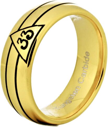 CLOUD DANCER 8mm Width 33rd Degree Masonic Band Rings | Degree Rings | Tungsten Carbide Rings -Free Engraving Inside in Saudi Arabia