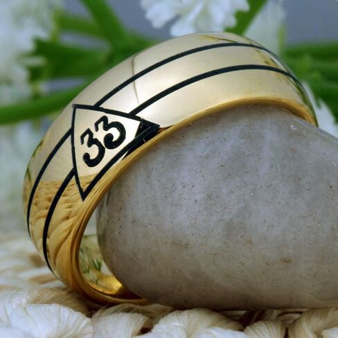 CLOUD DANCER 8mm Width 33rd Degree Masonic Band Rings | Degree Rings | Tungsten Carbide Rings -Free Engraving Inside in Saudi Arabia