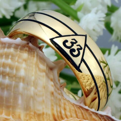 CLOUD DANCER 8mm Width 33rd Degree Masonic Band Rings | Degree Rings | Tungsten Carbide Rings -Free Engraving Inside in Saudi Arabia