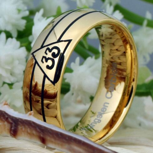 CLOUD DANCER 8mm Width 33rd Degree Masonic Band Rings | Degree Rings | Tungsten Carbide Rings -Free Engraving Inside in Saudi Arabia