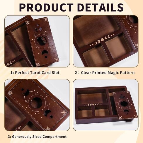 GLOBLELAND 9.2x7.2inch Tarot Card Holder Stand Wooden Tarot Card Stand Board Wood Tarot Accessories Altar Stand Decorative Crystal Organizer Holder Tray Room Decor Tarot Stand in Saudi Arabia
