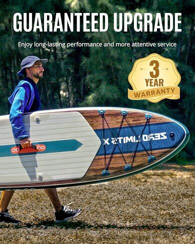 ZLX 10'6" x 33" Inflatable Stand Up Paddle Board SUP Board for All Skill Levels Youth & Adults Wide Stable Non-Slip Deck, Adjustable Paddle, Leash and Carry Bag in Kuwait