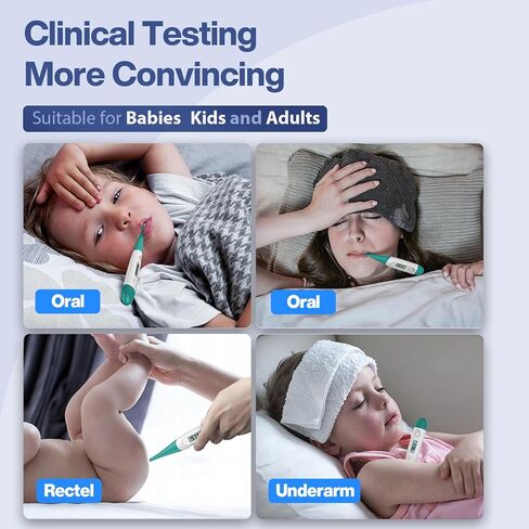 Boncare Thermometer for Adults with 10 Seconds Fast Reading, Digital Oral Thermometer for Fever (Clear Blue) in Kuwait