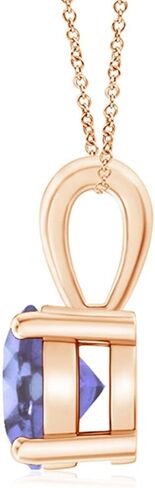 Angara Natural Classic Round Tanzanite Solitaire Pendant in Silver / 14K Solid Gold/Platinum | December Birthstone, Birthday, Engagement, Anniversary, Wedding Jewelry Gift for Women in Saudi Arabia