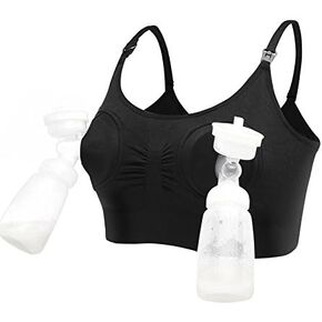 Hands Free Pumping and Nursing Maternity Bra, Comfortable All-Day Pumping Bra, Adjustable Maternity Nursing Bra Black in Saudi Arabia