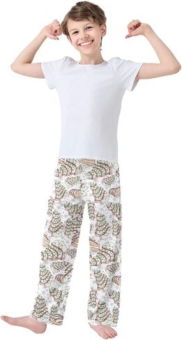 سراويل تتبع الكعك شجرة عيد الميلاد سراويل بيجاما السراويل غير الرسمية عيد الميلاد سروال رياضي لمدة 11-12 سنة in Kuwait