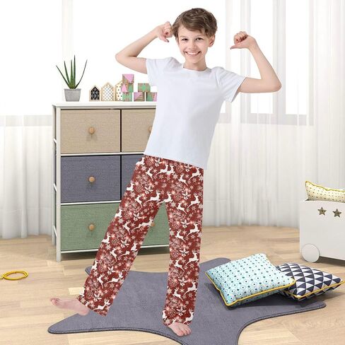 Pfrewn Boys Pajama Pants Musical Guitar Gray Lounge Pants Super Soft Pajama Bottoms with Pockets, L in Saudi Arabia