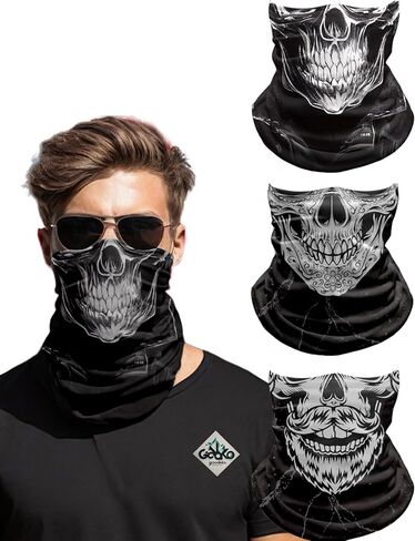 Neck Gaiters,Sun UV Protection Seamless Skull Bandanas,Gator Joker Face Cover Scarf Mask for Men Women outdoor sports in Saudi Arabia