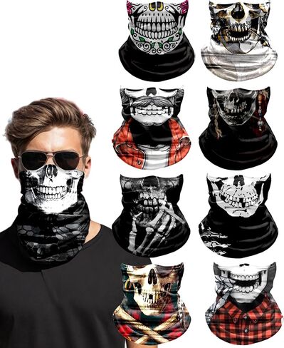 Neck Gaiters,Sun UV Protection Seamless Skull Bandanas,Gator Joker Face Cover Scarf Mask for Men Women outdoor sports in Saudi Arabia
