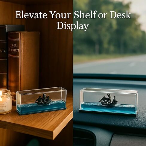 Fullish & Gry Unsinkable Boat in a Box - Cruise Ship Fluid Drift Bottle, Pirate Cruise Ship Model, Liquid Wave Decoration, Black Pearl Pirate Simulator, Home & Car Display Case Decor, Desk Gifts in Saudi Arabia