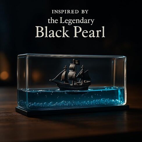 Fullish & Gry Unsinkable Boat in a Box - Cruise Ship Fluid Drift Bottle, Pirate Cruise Ship Model, Liquid Wave Decoration, Black Pearl Pirate Simulator, Home & Car Display Case Decor, Desk Gifts in Saudi Arabia