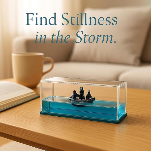 Fullish & Gry Unsinkable Boat in a Box - Cruise Ship Fluid Drift Bottle, Pirate Cruise Ship Model, Liquid Wave Decoration, Black Pearl Pirate Simulator, Home & Car Display Case Decor, Desk Gifts in Saudi Arabia