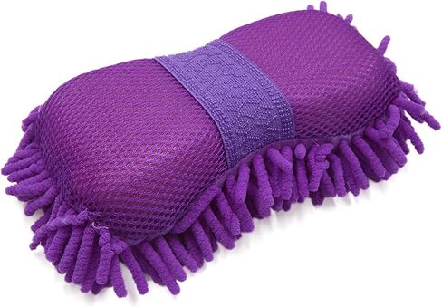 uxcell Fuchsia Microfiber Chenille Car Wash Sponge Care Washing Brush Pad Cleaning Tool in Saudi Arabia