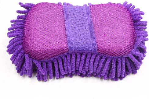 uxcell Fuchsia Microfiber Chenille Car Wash Sponge Care Washing Brush Pad Cleaning Tool in Saudi Arabia