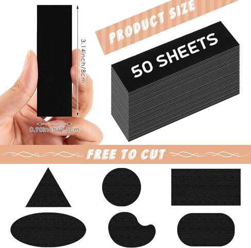 Timgle 50 Pcs Black Moleskin Tape Moleskin Adhesive Pads Fabric Blister Pads Blister Prevention Tape for Body Skin Protection Shoes Boots Hiking Friction Reducing, 3.14 x 0.98 Inch in Kuwait