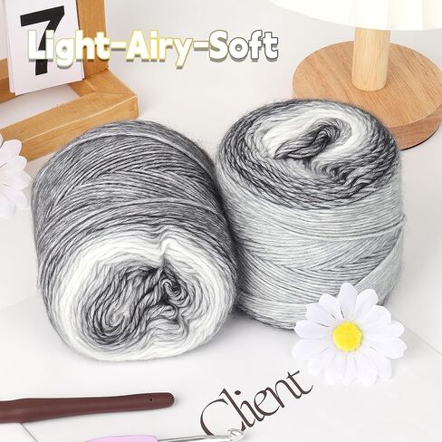 Katech Ombré Flower Yarn for Crocheting Knitting-Gradient Cake Yarn-4x100g 60% Cotton 30% Acrylic 10% Wool-Perfect for Scarves, Shawls, Blankets, and Garments That Stand Out with Style(A) in Saudi Arabia