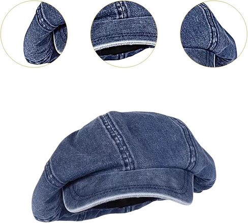 Denim Hat for Women Classic Newsboy Cap for Traveling Shopping Outing Trip in Saudi Arabia