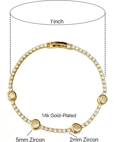 Gold Bracelets for Women,14k Gold Bracelets for Women with Cubic Zirconia, Tennis Bracelets，Gold Bracelets Gift in Saudi Arabia