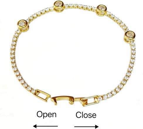 Gold Bracelets for Women,14k Gold Bracelets for Women with Cubic Zirconia, Tennis Bracelets，Gold Bracelets Gift in Saudi Arabia