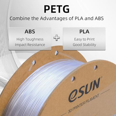 خيوط eSUN PETG 1.75 مم، خيوط طباعة ثلاثية الأبعاد 1 كجم بكرة (2.2 رطل)، خيوط ثلاثية الأبعاد 1.75 مم دقة الأبعاد +/- 0.03 مم، تناسب معظم طابعات FDM (أرجواني صلب) in Kuwait