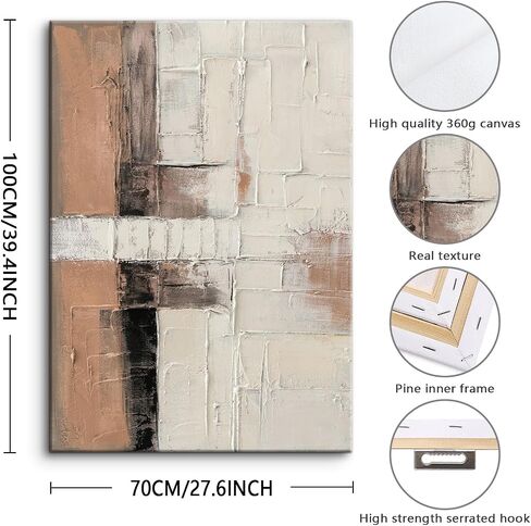 Pigort Abstract Wall Art for Living Room, Black and White Large Framed Canvas 3D Textured Modern Minimalist Art Work Painting for Bedroom Guest Room Hallway Home Office 24"x36" Set of 3 in Saudi Arabia