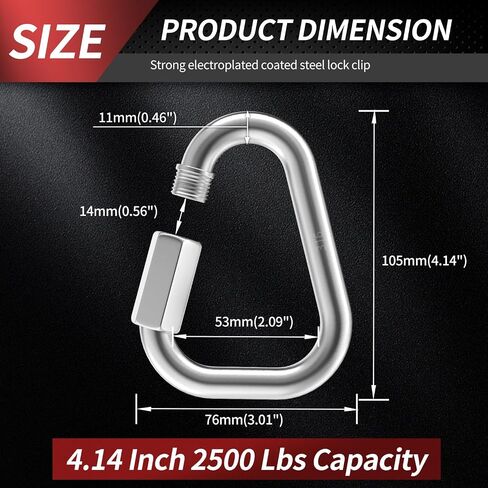1.9 Inch Delta Quick Links 3/16 Inch 316 Stainless Steel Triangle Locking Quick Connector, M5 Quick Link Chain Heavy Duty Durable Chain Connector - 4 Pack, 700lbs Capacity in Saudi Arabia