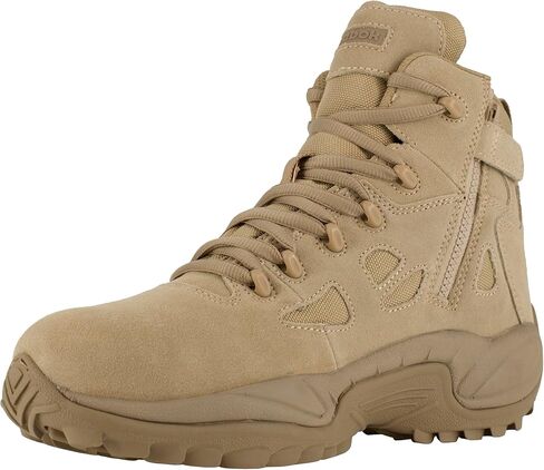 Reebok Mens Rapid Response Rb Safety Toe 6" Stealth Boot With Side Zipper in Saudi Arabia