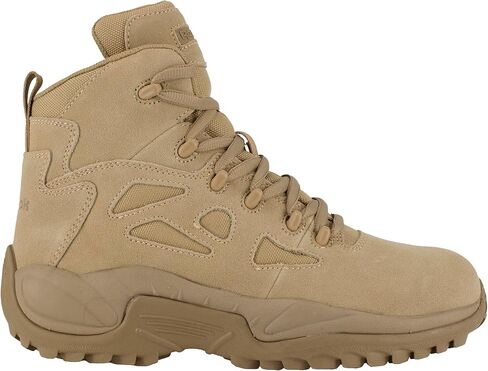 Reebok Mens Rapid Response Rb Safety Toe 6" Stealth Boot With Side Zipper in Saudi Arabia