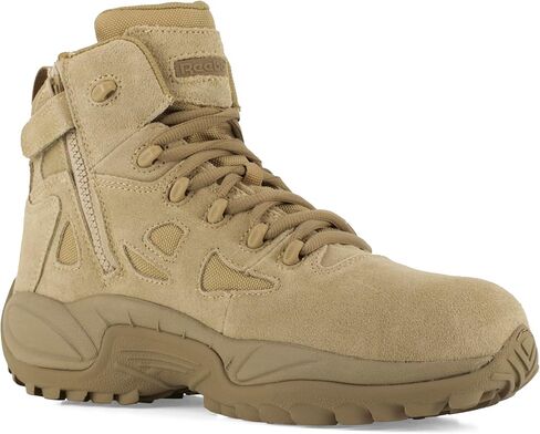 Reebok Mens Rapid Response Rb Safety Toe 6" Stealth Boot With Side Zipper in Saudi Arabia
