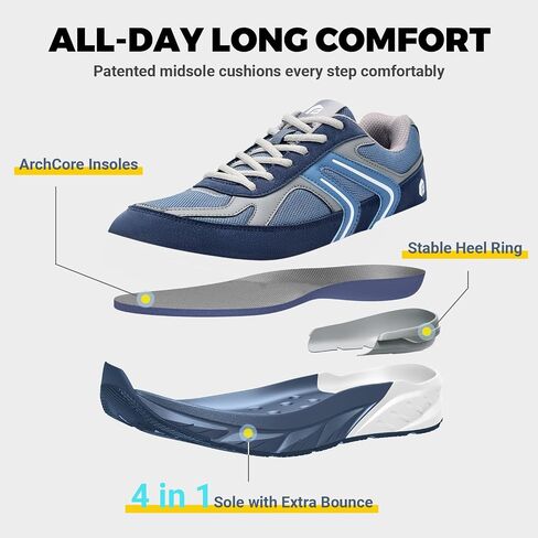 FitVille Extra Wide Shoes for Men, Wide Walking Shoes Wide Width Casual Sneakers Comfortable Orthopedic Shoe Arch Support for Plantar Fasciitis Neuropathy - Rebound NEO V5 in Saudi Arabia