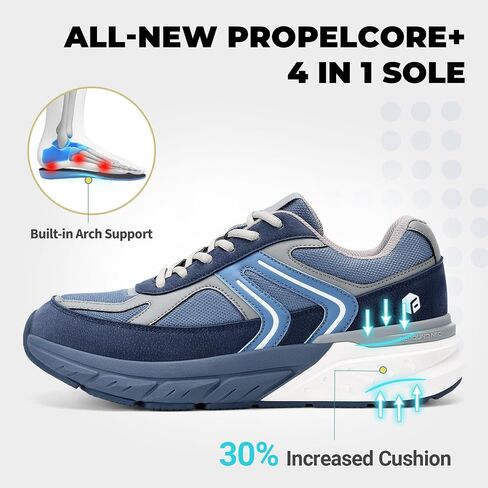 FitVille Extra Wide Shoes for Men, Wide Walking Shoes Wide Width Casual Sneakers Comfortable Orthopedic Shoe Arch Support for Plantar Fasciitis Neuropathy - Rebound NEO V5 in Saudi Arabia