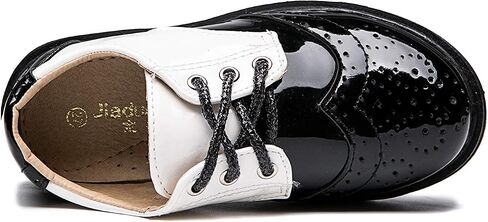 Boys Girls Patent Leather Lace Up Oxfords Comfort Uniform Dress Wedding Shoes in Saudi Arabia