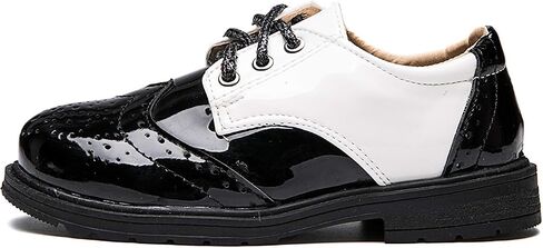 Boys Girls Patent Leather Lace Up Oxfords Comfort Uniform Dress Wedding Shoes in Saudi Arabia