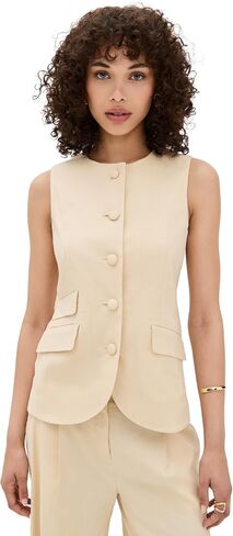 rag & bone Women's Slade Crew Linen Vest in Saudi Arabia