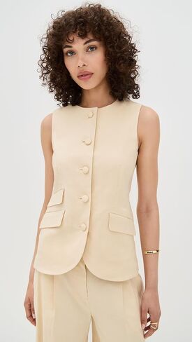 rag & bone Women's Slade Crew Linen Vest in Saudi Arabia