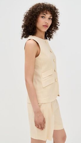 rag & bone Women's Slade Crew Linen Vest in Saudi Arabia