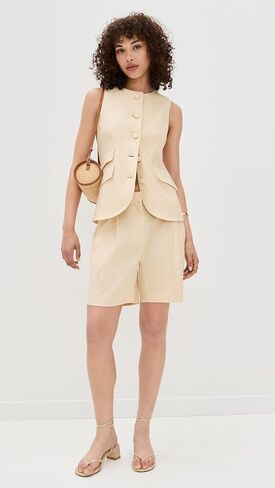 rag & bone Women's Slade Crew Linen Vest in Saudi Arabia